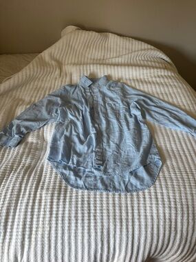 Universal Thread Women's Light Blue Linen Blend Button Down Shirt - Size Large
